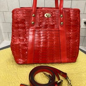 New Patricia Nash red leather tote